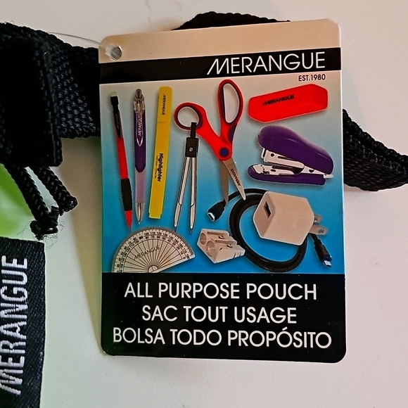 Merangue Double Side Wristlet Bag 2 Zippers 10”X 5.5” All Purpose Pouch Lime - Picture 2 of 4